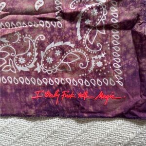 Olivia Steele Purple Paisley Bandana: I only f** with magic